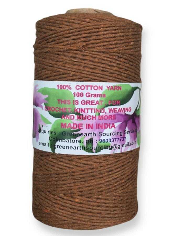 MARI - Recycled Cotton Crochet Yarn - Regular - (Brown, Regular Yarn - 100 Grams - 200 Metres) - Image 2